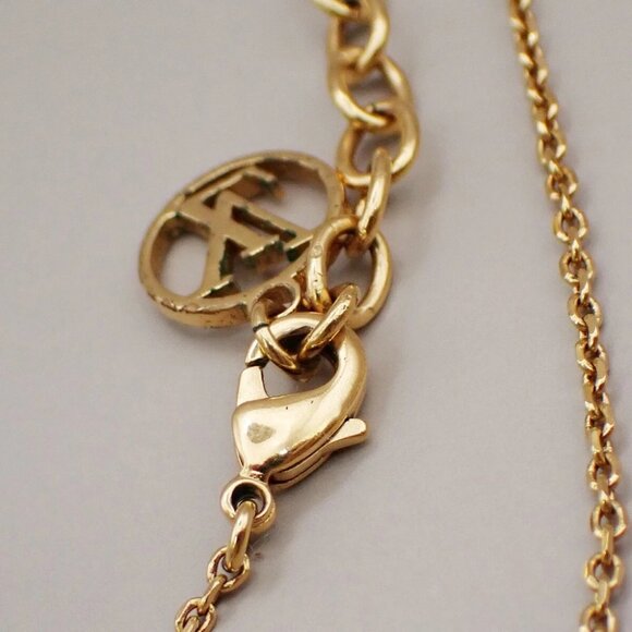 LOUIS VUITTON Logo LV&ME Chain Long Necklace T Motif Gold M61075 Italy 30KB174 - Picture 2 of 14